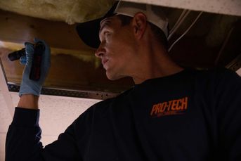 Pro-Tech employee working in a home